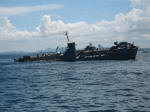 HTMS Kut settling by the stern
