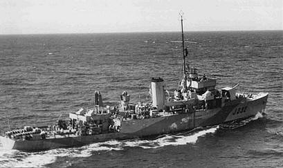 A Canadian Algerine Class minesweeper with depth charges,