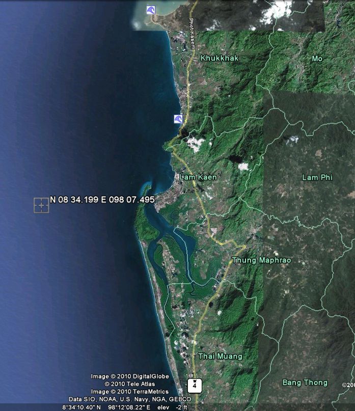 location map for wreck Sea Chart 1